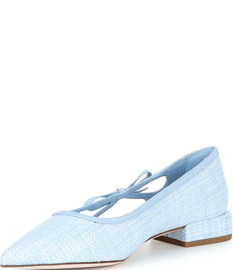 Antonio Melani Lila Raffia Bow Flats