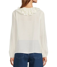 Antonio Melani Lilian Ruffle V-Neckline Long Sleeve Blouse
