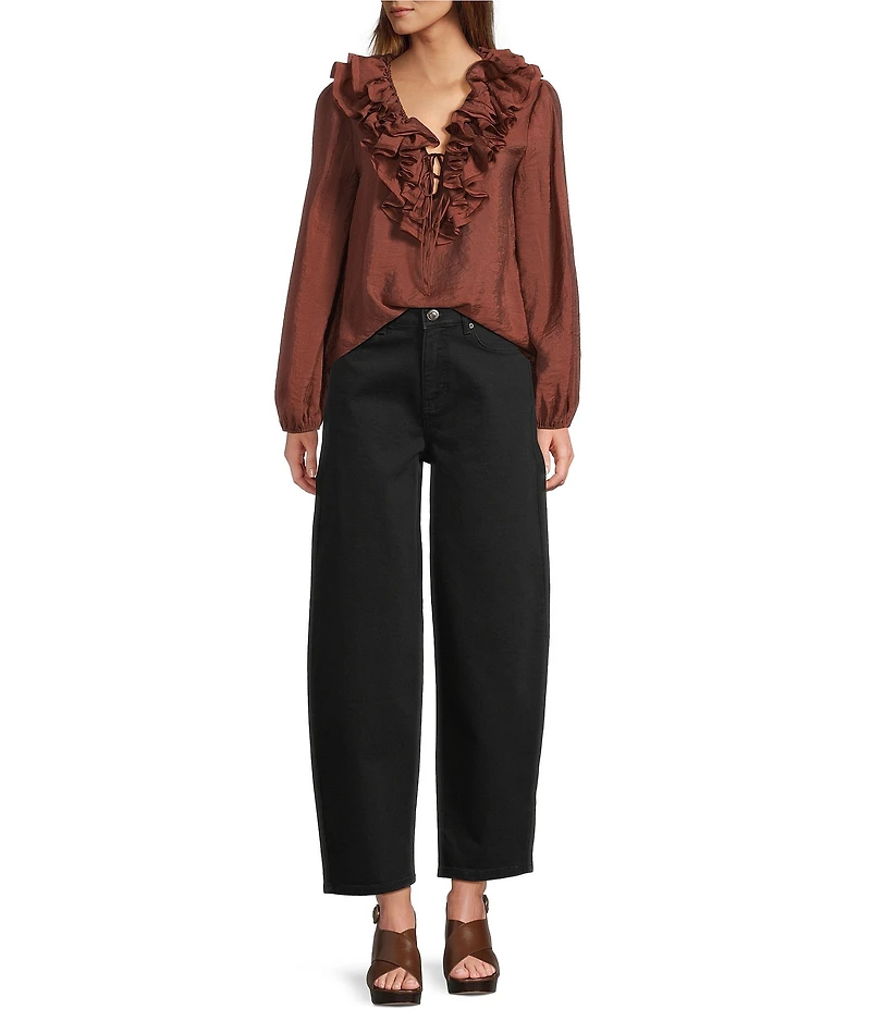 Antonio Melani Lilian Ruffle V-Neckline Long Sleeve Blouse