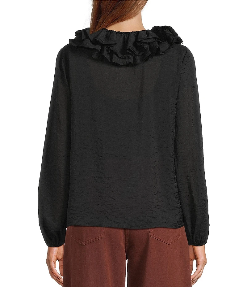 Antonio Melani Lilian Ruffle V-Neckline Long Sleeve Blouse