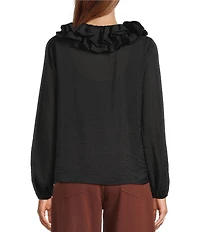 Antonio Melani Lilian Ruffle V-Neckline Long Sleeve Blouse