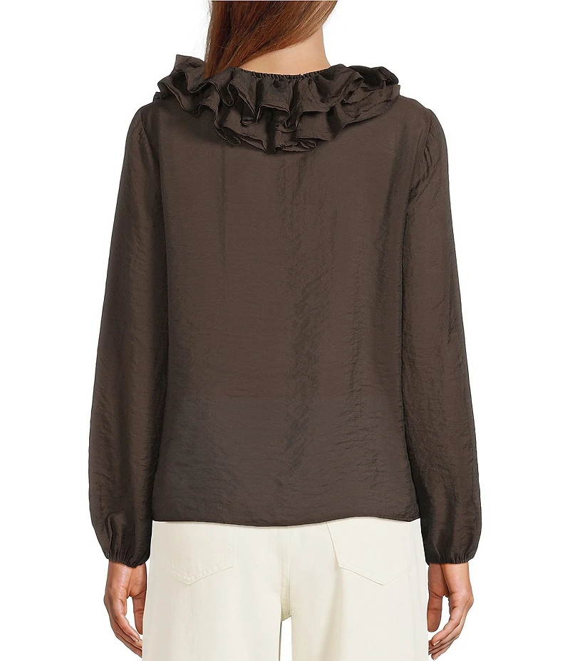 Antonio Melani Lilian Ruffle V-Neckline Long Sleeve Blouse