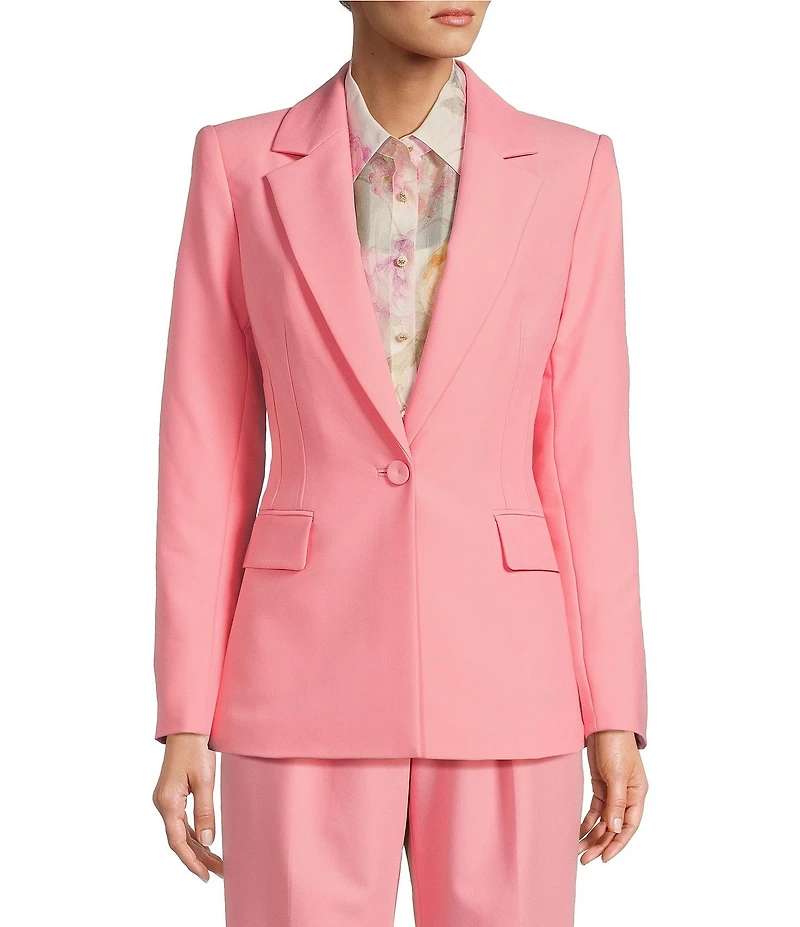 Antonio Melani Lindell Twill Notch Lapel Long Sleeve Blazer