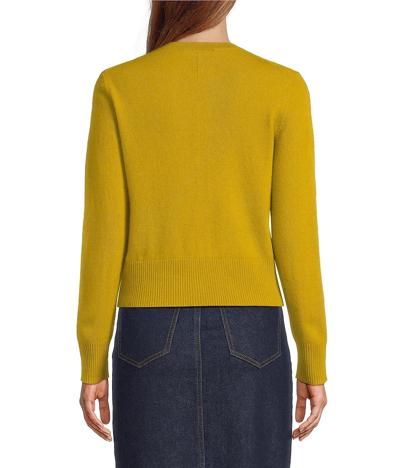 Antonio Melani Lindsay Crew Neckline Long Sleeve Button Front Cashmere Cardigan