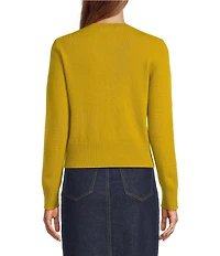 Antonio Melani Lindsay Crew Neckline Long Sleeve Button Front Cashmere Cardigan