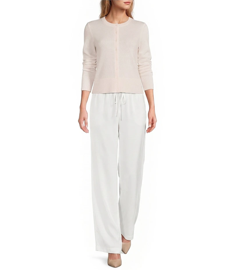 Antonio Melani Lindsay Crew Neckline Long Sleeve Button Front Cashmere Cardigan