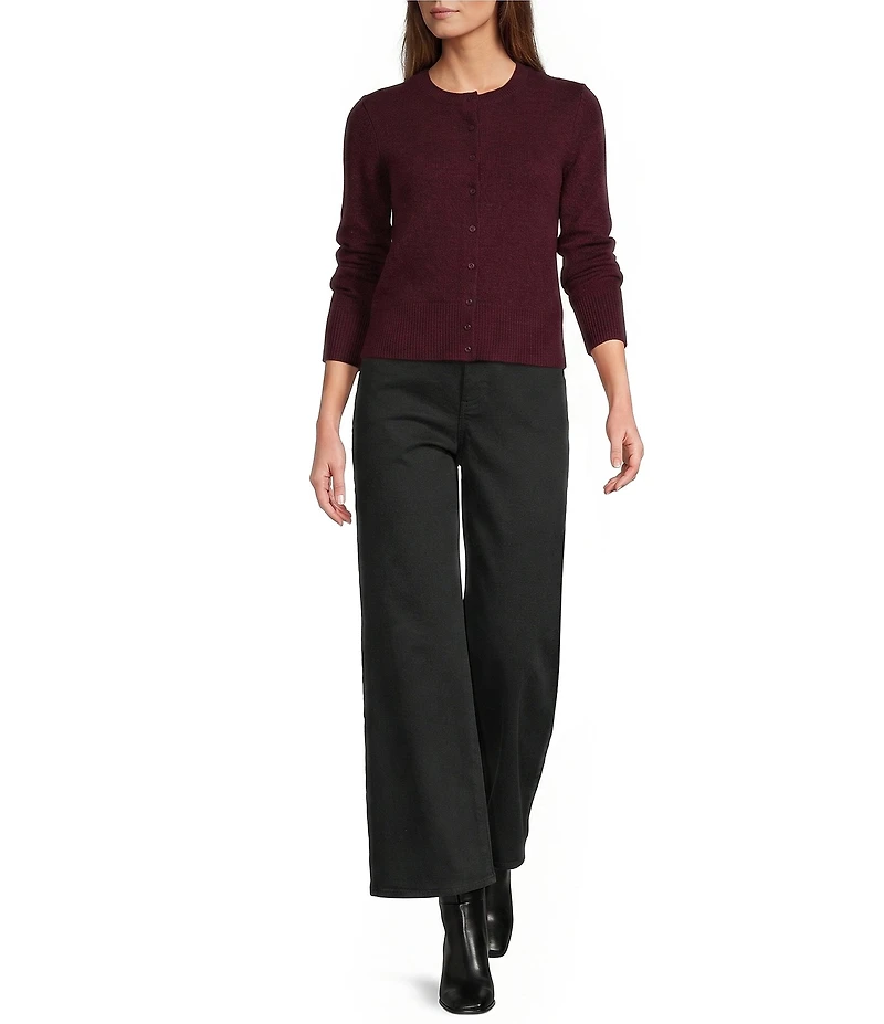 Antonio Melani Lindsay Crew Neckline Long Sleeve Button Front Cashmere Cardigan