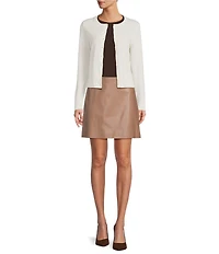 Antonio Melani Lindsay Crew Neckline Long Sleeve Button Front Cashmere Cardigan