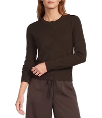 Antonio Melani Lindsay Crew Neckline Long Sleeve Button Front Cashmere Cardigan