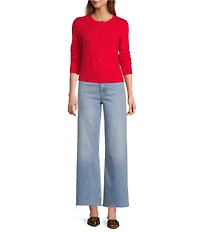Antonio Melani Lindsay Crew Neckline Long Sleeve Button Front Cashmere Cardigan