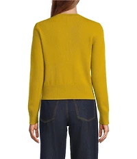 Antonio Melani Lindsay Crew Neckline Long Sleeve Button Front Cashmere Cardigan