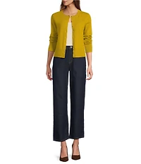 Antonio Melani Lindsay Crew Neckline Long Sleeve Button Front Cashmere Cardigan