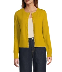 Antonio Melani Lindsay Crew Neckline Long Sleeve Button Front Cashmere Cardigan