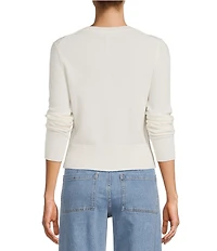 Antonio Melani Lindsay Crew Neckline Long Sleeve Button Front Cashmere Cardigan
