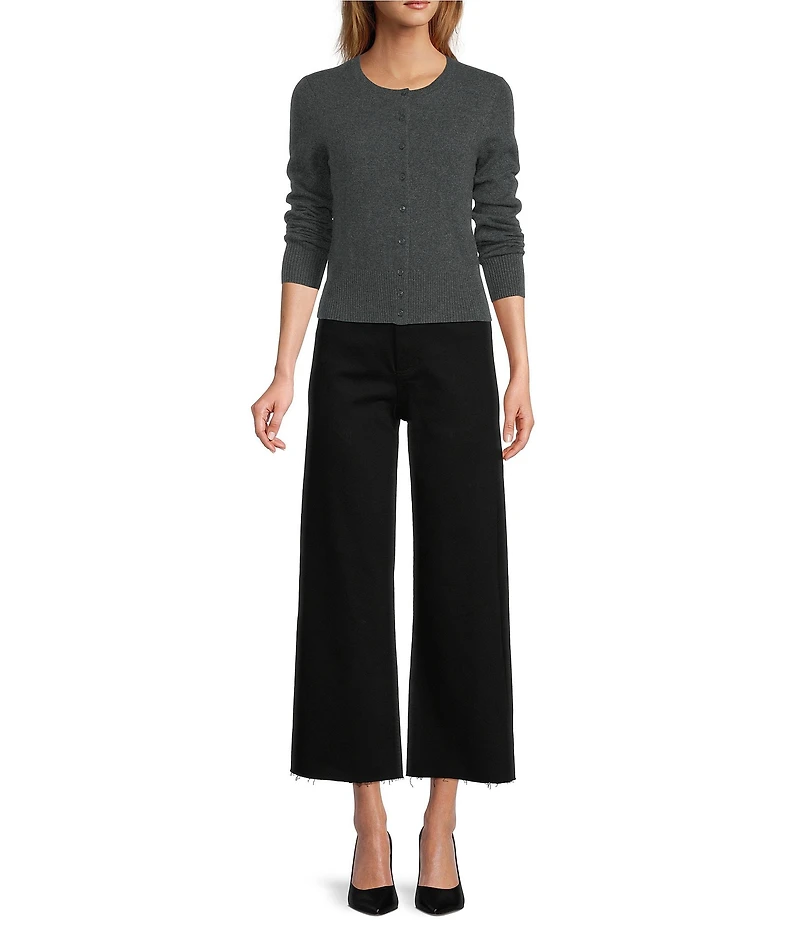 Antonio Melani Lindsay Crew Neckline Long Sleeve Button Front Cashmere Cardigan