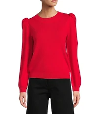 Antonio Melani Lisa Puff Sleeve Crew Neck Cashmere Sweater