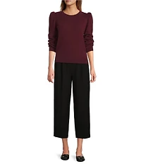Antonio Melani Lisa Puff Sleeve Crew Neck Cashmere Sweater