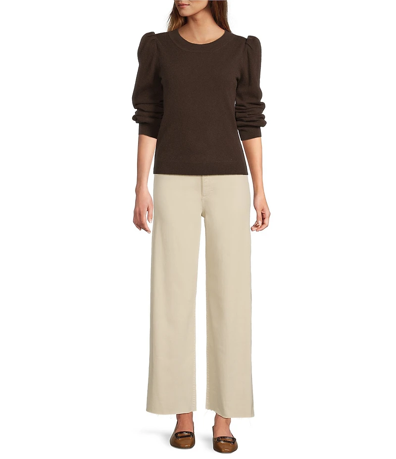 Antonio Melani Lisa Puff Sleeve Crew Neck Cashmere Sweater