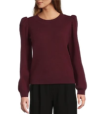 Antonio Melani Lisa Puff Sleeve Crew Neck Cashmere Sweater