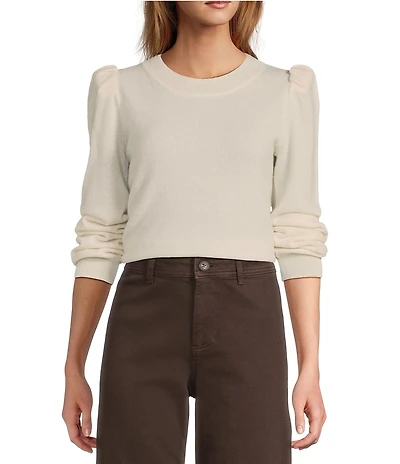 Antonio Melani Lisa Puff Sleeve Crew Neck Cashmere Sweater