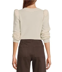 Antonio Melani Lisa Puff Sleeve Crew Neck Cashmere Sweater