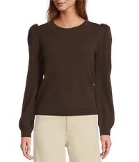 Antonio Melani Lisa Puff Sleeve Crew Neck Cashmere Sweater