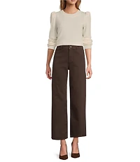Antonio Melani Lisa Puff Sleeve Crew Neck Cashmere Sweater