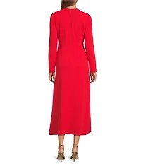 Antonio Melani Lorelei Long Sleeve Keyhole Neckline Midi Dress