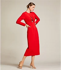 Antonio Melani Lorelei Long Sleeve Keyhole Neckline Midi Dress