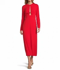 Antonio Melani Lorelei Long Sleeve Keyhole Neckline Midi Dress