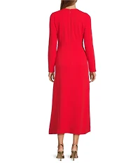 Antonio Melani Lorelei Long Sleeve Keyhole Neckline Midi Dress