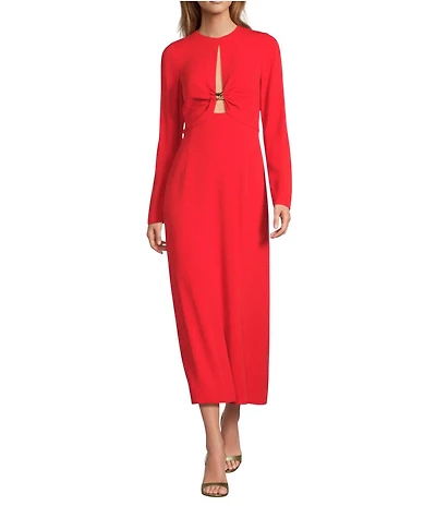 Antonio Melani Lorelei Long Sleeve Keyhole Neckline Midi Dress