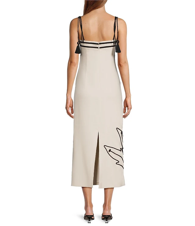 antonio melani eliana printed linen blend square neck mini dress Antonio Melani