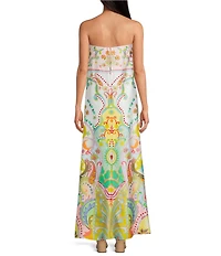 Antonio Melani Lucia Printed Satin Strapless Dress