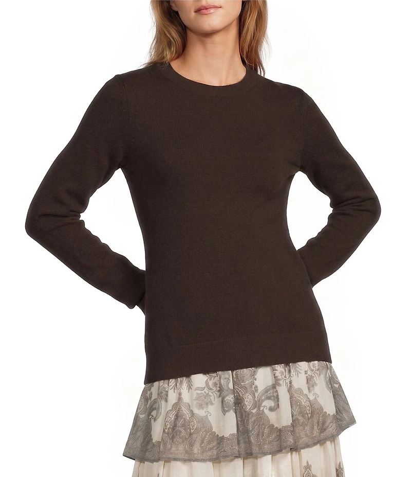 Antonio Melani Luxury Collection Cameron Cashmere Crew Neck Long Sleeve Knit Sweater