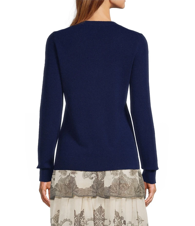 Antonio Melani Luxury Collection Cameron Cashmere Crew Neck Long Sleeve Knit Sweater
