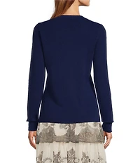 Antonio Melani Luxury Collection Cameron Cashmere Crew Neck Long Sleeve Knit Sweater