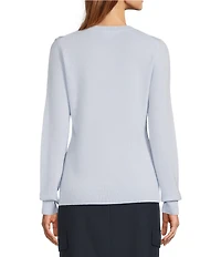 Antonio Melani Luxury Collection Cameron Cashmere Crew Neck Long Sleeve Knit Sweater
