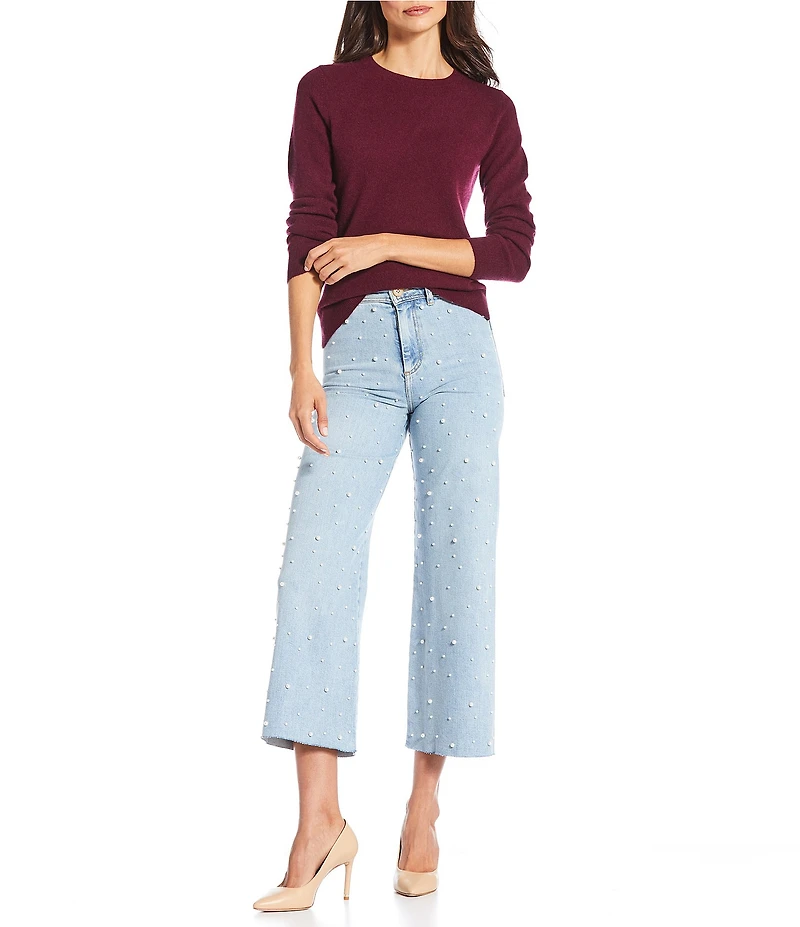 Antonio Melani Luxury Collection Cameron Cashmere Crew Neck Long Sleeve Knit Sweater