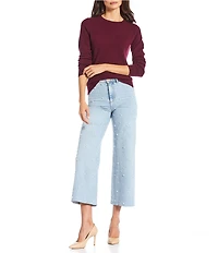Antonio Melani Luxury Collection Cameron Cashmere Crew Neck Long Sleeve Knit Sweater