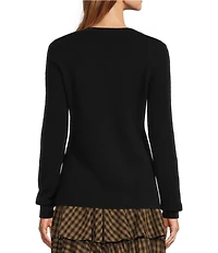 Antonio Melani Luxury Collection Cameron Cashmere Crew Neck Long Sleeve Knit Sweater