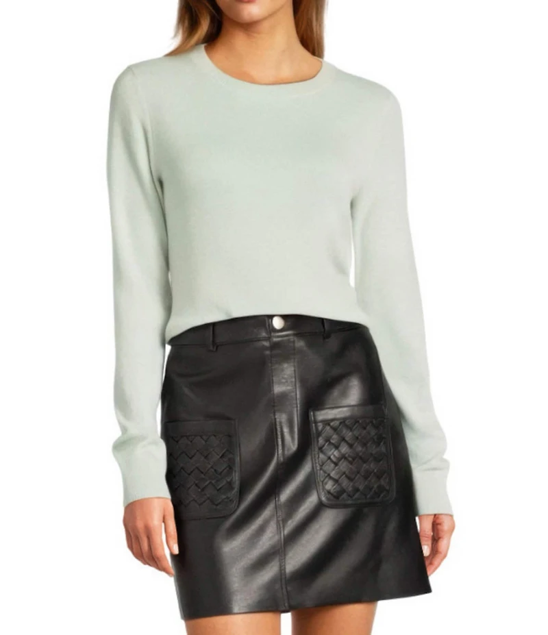 Antonio Melani Luxury Collection Cameron Cashmere Crew Neck Long Sleeve Knit Sweater