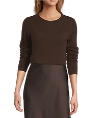 Antonio Melani Luxury Collection Cameron Cashmere Crew Neck Long Sleeve Knit Sweater