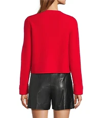 Antonio Melani Lydia V-Neck Long Cuff Sleeve Tie Front Bow Cashmere Sweater