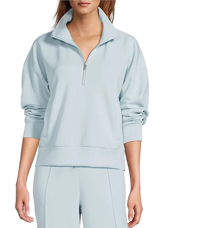 Antonio Melani Lyocell Stand Collar Long Sleeve Half Zip Sweatshirt