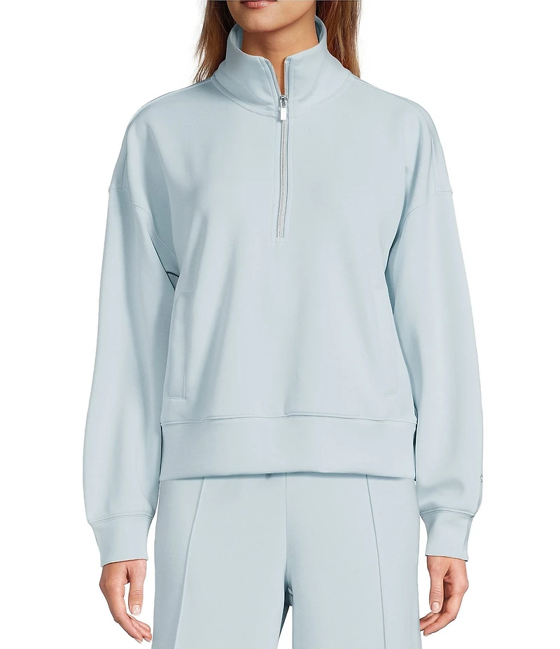Antonio Melani Lyocell Stand Collar Long Sleeve Half Zip Sweatshirt