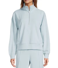 Antonio Melani Lyocell Stand Collar Long Sleeve Half Zip Sweatshirt