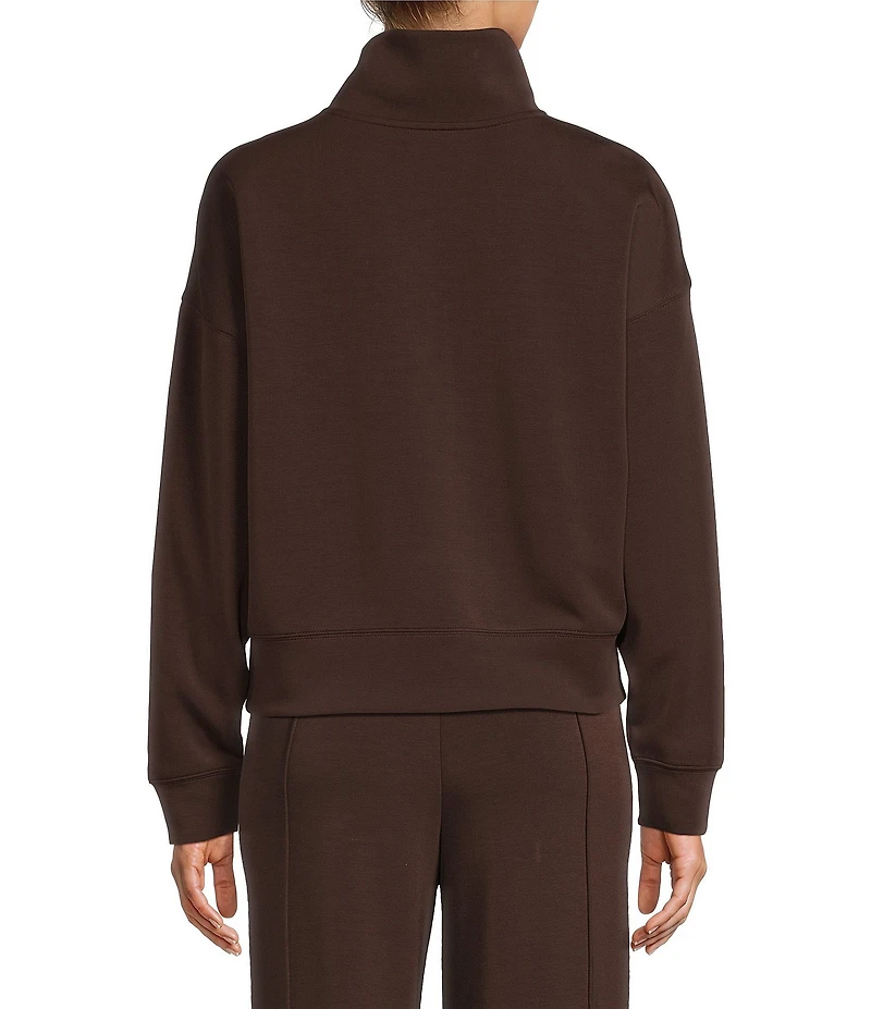 Antonio Melani Lyocell Stand Collar Long Sleeve Half Zip Sweatshirt