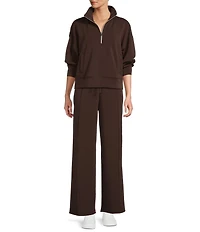 Antonio Melani Lyocell Stand Collar Long Sleeve Half Zip Sweatshirt