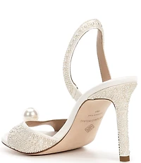 Antonio Melani Lyssa Two Pearl Ornamented Slingback Dress Sandals